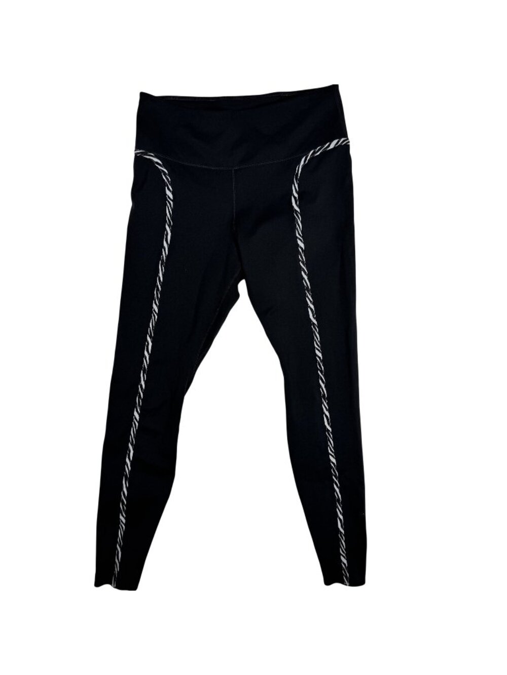 Nike One Luxe Icon Clash Dri-Fit Black Leggings Zebra Print Trim Size M Womens